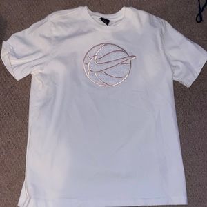 White and Rose Gold Nike basketball t shirt